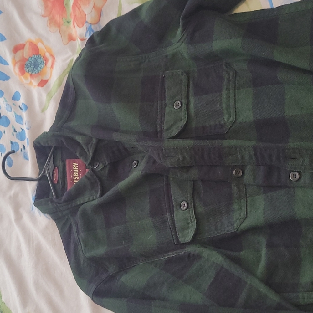 Alesbury flannel large regular green/blue 100% cotton